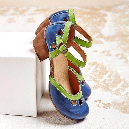 Amalia - Sandalias con Tacón Bajo Confortables